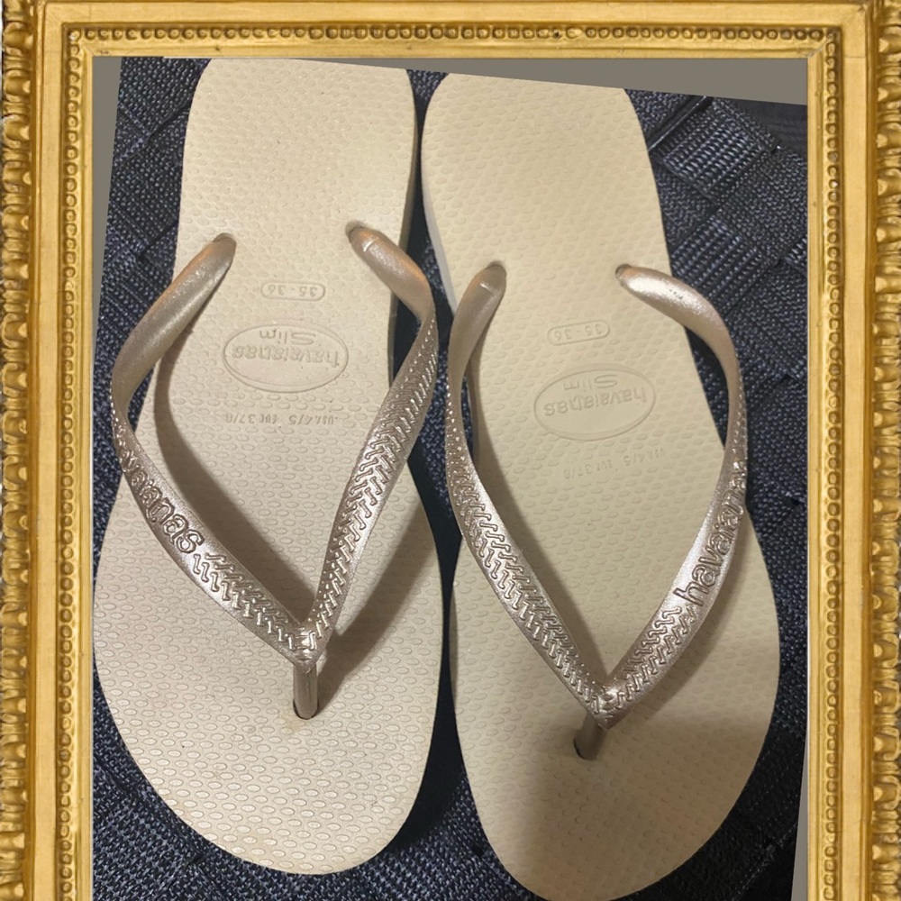 Havana’s slim flip flop -gold